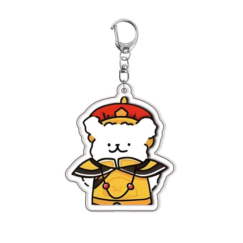 Creative Transform Ancient Costume Maltese Anime Acrylic Keychain Funny Kawaii Cartoon Puppy Couples Charm Ornament Jewelry Gift