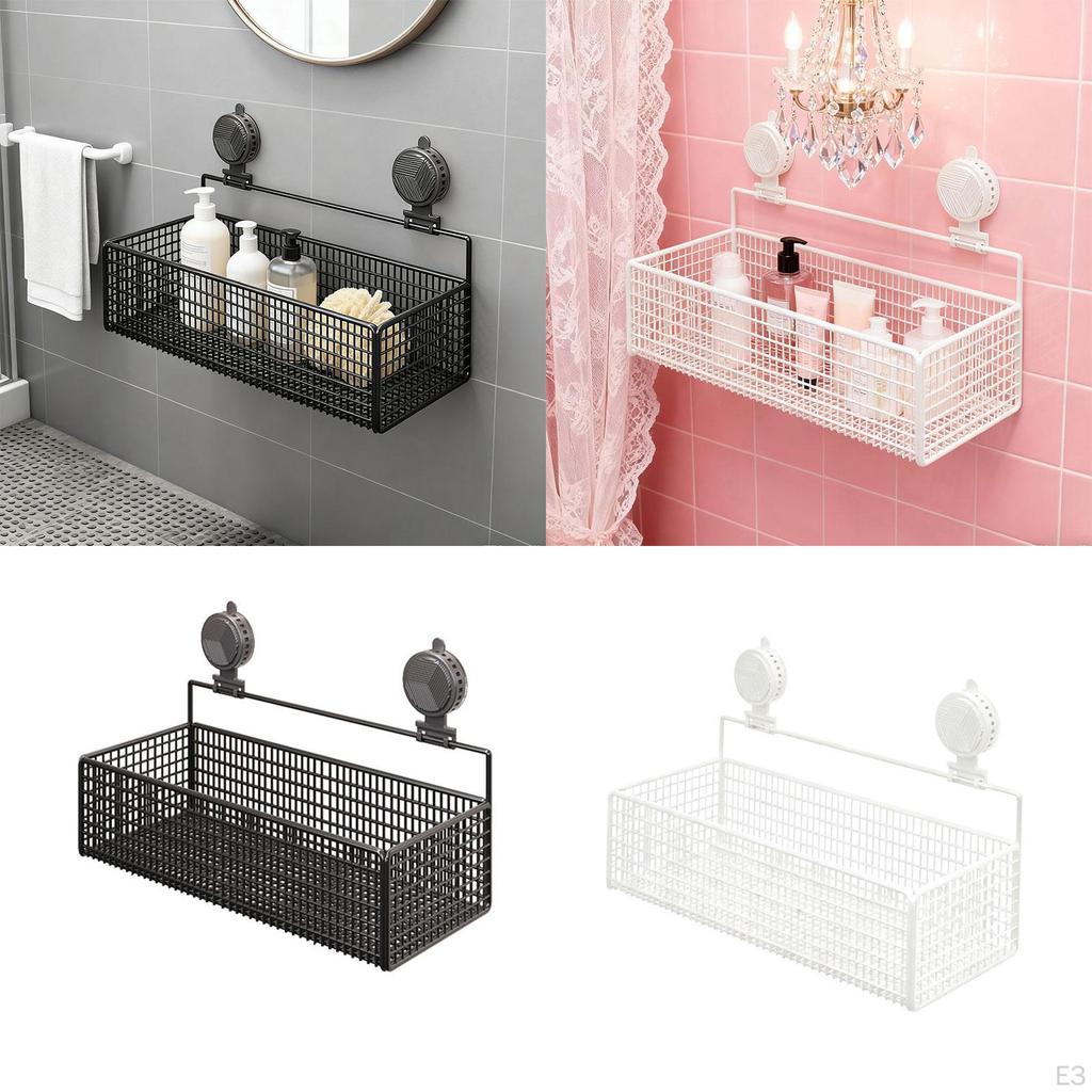Badezimmer Organizer Regal Mehrzweck Saugbecher Shampoo Aufbewahrungshalter Wandmontiert