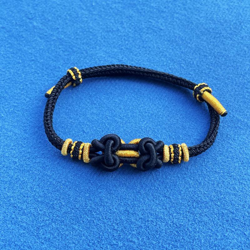 Adjustable Red Hand-Woven Horse Year Bracelet for Men & Women