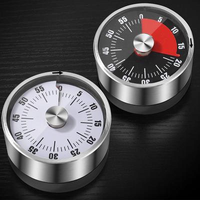 Mechanical Countdown Timer Stainless Steel Kitchen Timer Clear Scale Magnetic Alarm Reminder 60 Minute for Cooking Baking