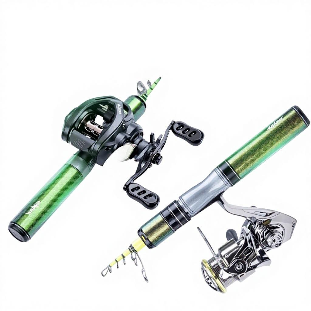 Anglers Quick Shark Ultra-short Section Telescopic Lure Rod Full Set Multi-Layer Carbon Freshwater Medium Fast Action Portable 1.5m-ML-Spinning