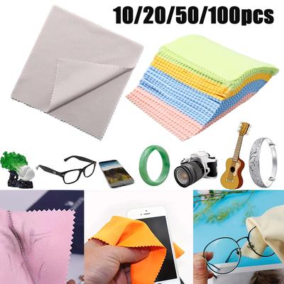10-100pcs Glasses Microfiber Cleaning Cloth Soft Color Used For Phone Screens Jewelry Screen Camera Sunglasses Cleaning Cloth