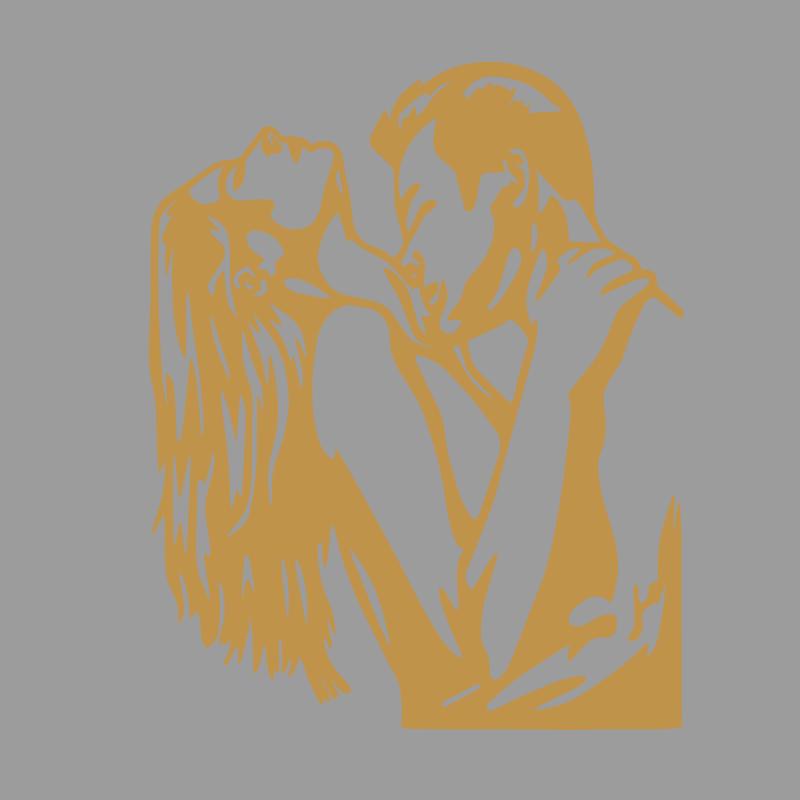 Romantic Kiss Silhouette, Kiss At Midnight, Imported PVC Work, Depicting a Couple Kissing, Suitable for Valentine's Day Decals