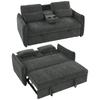 Divano Letto 3 in 1 a 2 Posti con Schienale Regolabile in 3 Posizioni con 2 Cuscini, in Tessuto Chenille, Grigio Scuro