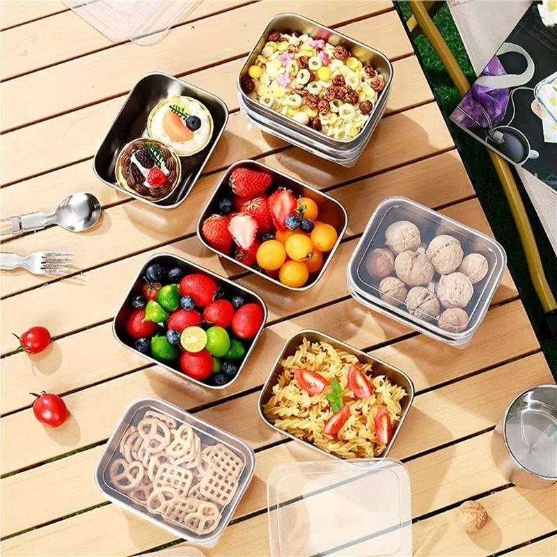 A25F-30Pcs Stainless Steel Food Storage Containers With Flip-Top Lids Reusable Fridge Organizers For Kitchen Picnics Food