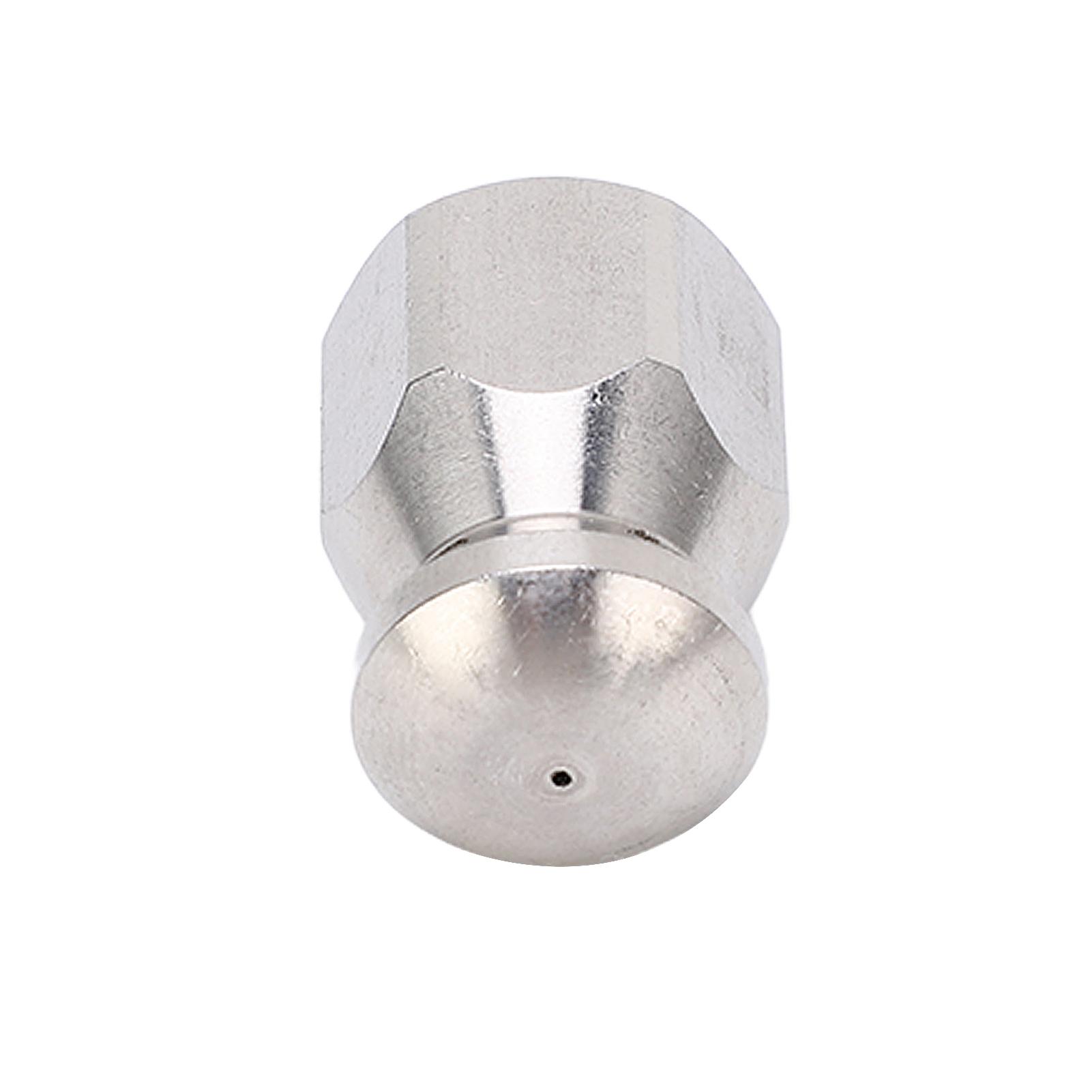 5000PSI High Pressure Washer Nozzle Pipe Dredging Cleaning Nozzle Stainless Steel Jetter Nozzle Round Head Front 1 Rear 6 Holes G1/4in Stainless steel