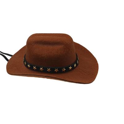 Chapeau de cowboy western pour chat Style britannique Animaux de compagnie Étoile Chapeau de cowboy Réglable Non-tissé Costume pour chien Haut-de-forme Chapeaux de soleil doux pour animaux de compagnie Fête pour animaux de compagnie