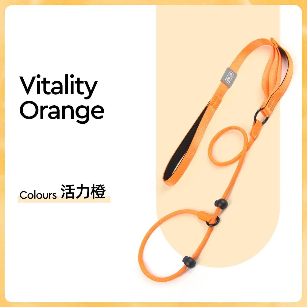 

New Pet Leash Anti-explosion Punch P Chain Reflective and Breathable Dog Integrated Dog Walking Leash Pet Supplies помаранчевий