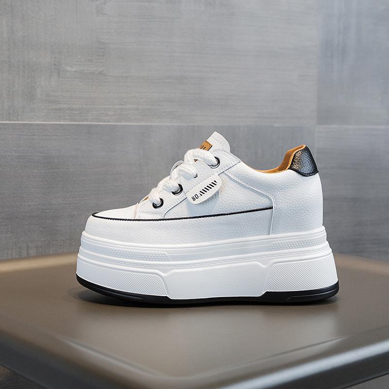 

Дофаминовые женские туфли на платформе туфли-маффины универсальные контрастные повседневные туфли черные туфли на платформе туфли на шнуровке 34 белый