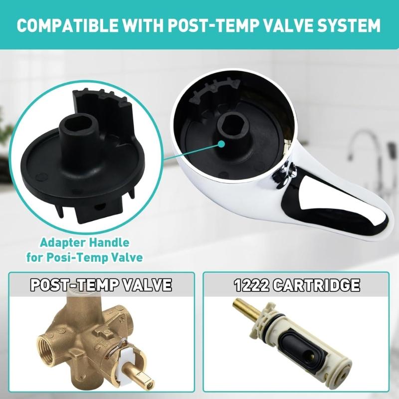 Ergonomic Bathroom Faucet Handle Replacement Mattes Corrosion Resistant for Posi Temp MoControl Valves Appearance