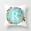 A-Z Letter Cushion Cover Blue Floral   Soft Throw Pillow Cover Decorative Sofa Pillow Case Pillowcase