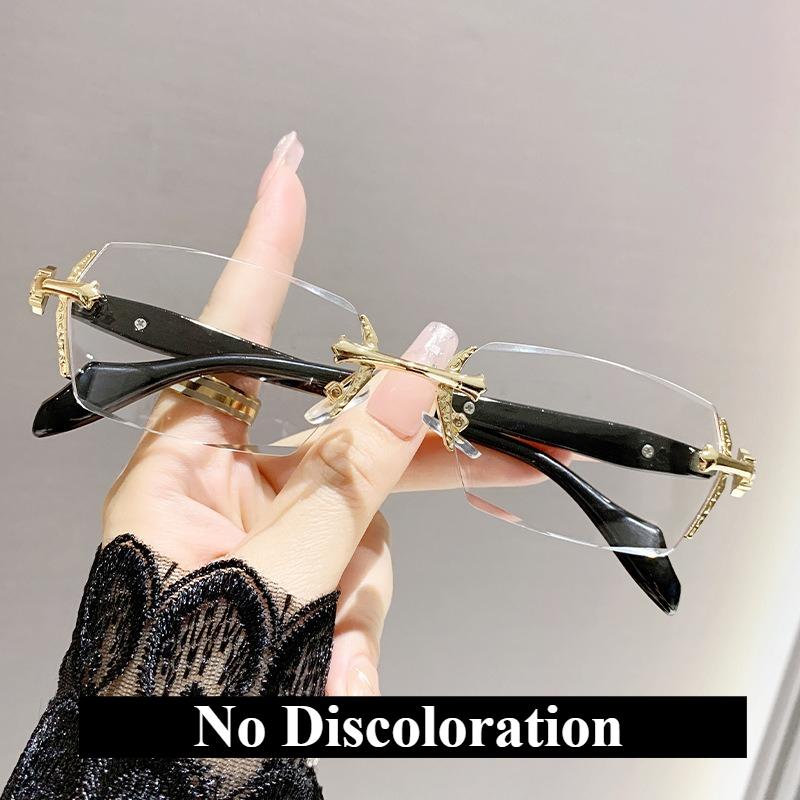 

Fashion Edged Frameless Reading Mirror Anti Blue Light Color Changing High-definition for Women Men 0