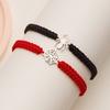 2 Pcs Halloween Spider Web Couple Bracelet Set for Women Men Handmade Red Good Luck Woven Rope Bracelets Friendship Jewelry Gift