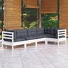 Day and Night - Day and Night Garden Furniture 5 Pieces with White Pine Wood Cushions