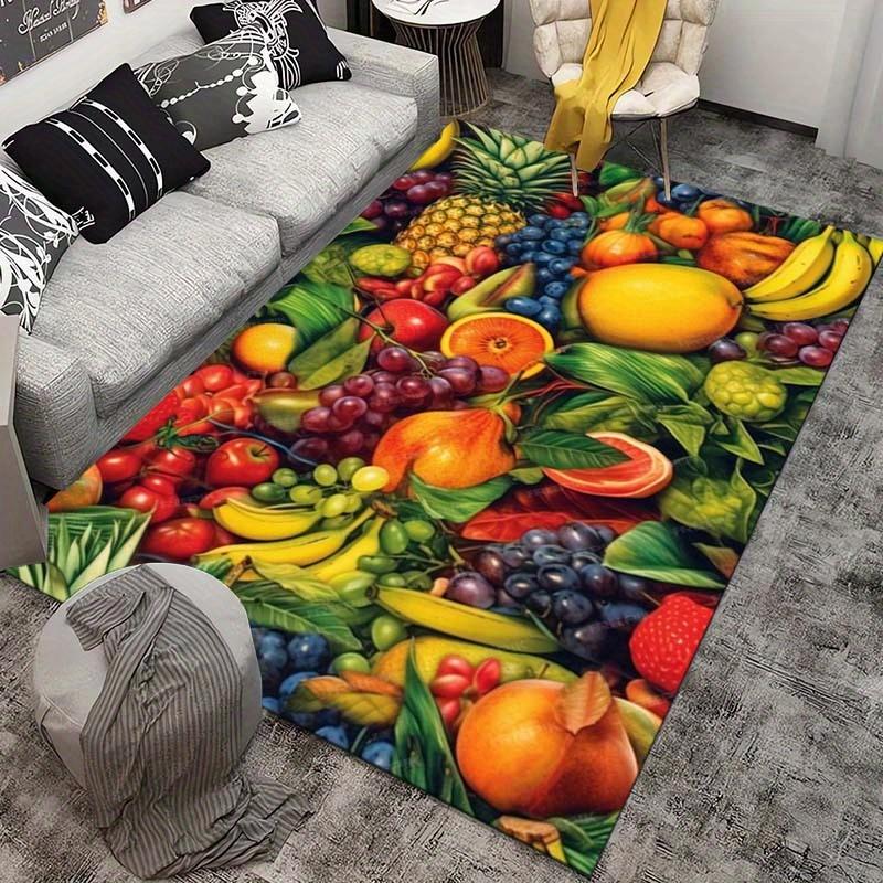 Fruit Paradise Rug for Kitchen Decor - Colorful Food Art Carpet with Tropical Design | Dining Room Accessories