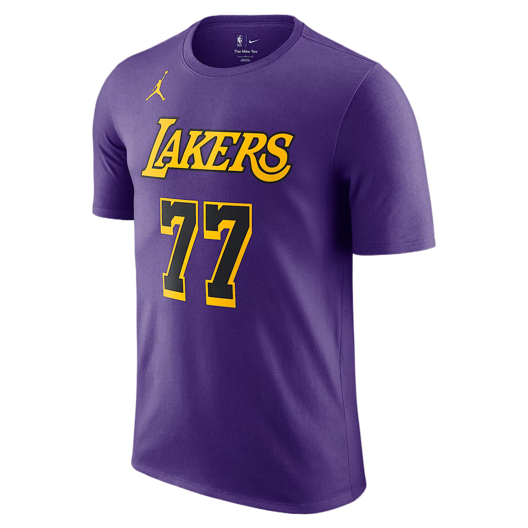 Jordan Luka Dončić Los Angeles Lakers Statement Edition Comfortabel Veelzijdig Mode Eenvoudig T-shirt met korte mouwen Heren T-shirt Paars DV5778510 S