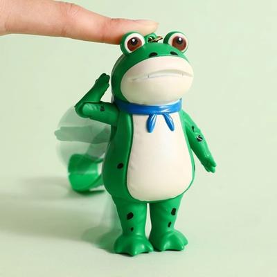 Yousheng 1/2 Peças Chaveiro de Sapo Decoração Desenho Animado Mochila Bolsa Amuleto Textura Realista de Sapo Chaveiro Mini Portátil com Fecho Lagosta