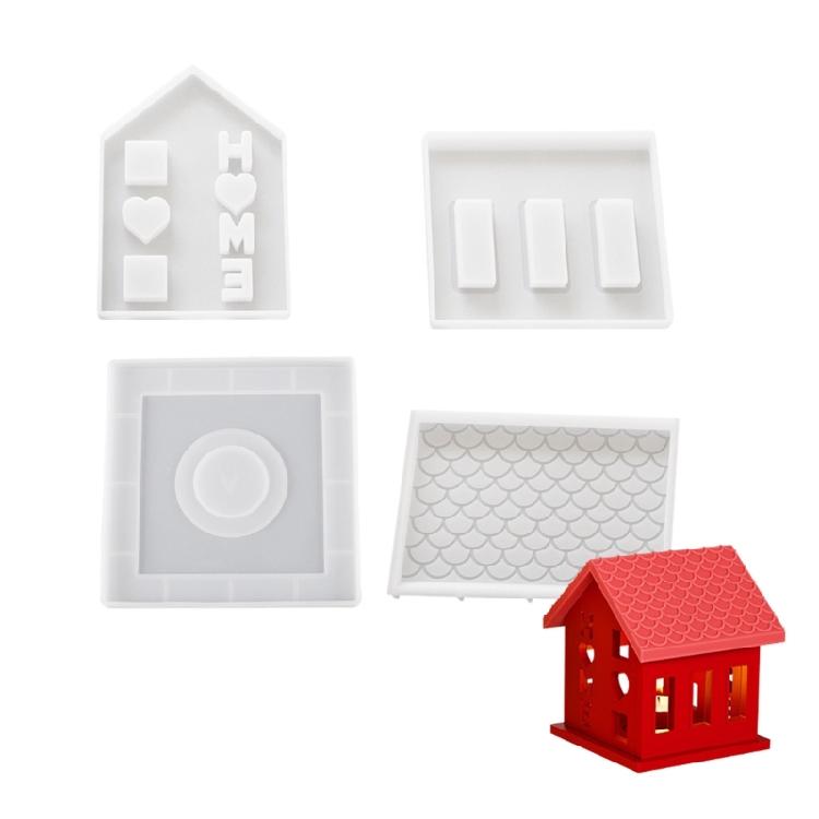 Home House Candle Holder Mold Plaster Concrete Resin Candlestick Silicone Mold Elegant Home Decorations Mould DIYs Craft