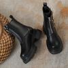 Platform Boots Internal Height Increasing Short Boots Womens Shoes Spring Autumn Single Boot British Style Motorcycle Boots