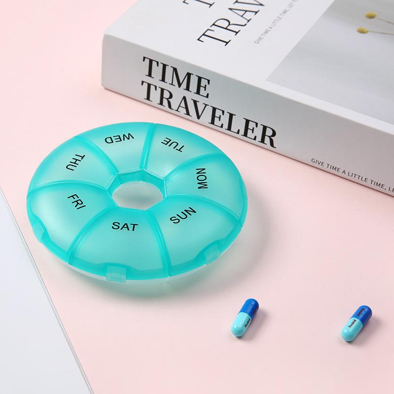Colorful Portable 7-Day Moisture-Proof Pill Organizer with Compartments