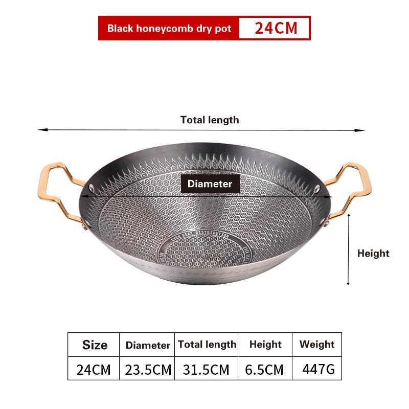 Round Bottom Alcohol Furnace Household Stainless Steel Pot Spicy Spicy Pot Hotpot Non Stick Dry Boiler Commercial Hot Pot