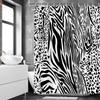 Leopard Shower Curtains Black White Zebra Skin Printing Rural Farm Decorative Pattern Fabric Bath Curtain Bathroom Screen Hooks