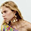 Metal Leaf Flower Geometric Earrings Women's Popular Exaggerated Dangle Earrings Banquet Zircon Accessories DigadaguZAA
