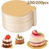 100/200 STuks Gouden Karton Mousse Taartbodem Ronde Kartonnen Schaal Gebak Dessert Display Mat Bord Bruiloft Festival Taart Gereedschap