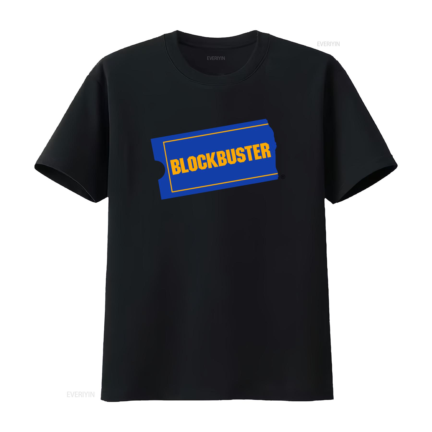 

Blockbuster Classic Design T Shirt for Men and Women Retro Movie Ticket Style Print vintage Washed homme Unisex streetwear 4XL
