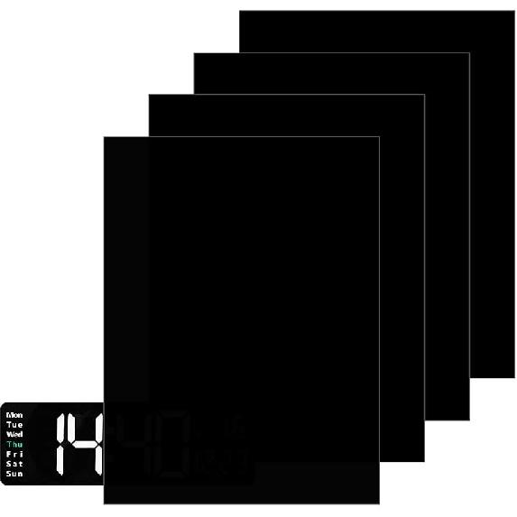 4 Pcs LED Blocking Stickers Adhesive Light Dimming Sheets Light Cover Filters 5 × 6.7 Inch Electronics Screen Diffuser Film Number Readable for Dark black - Full Blockin
