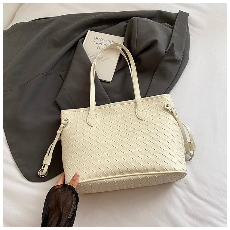 

Сумка большой вместимости, женская сумка высокого класса 2025 новая модная универсальная классическая сумка для поездок на работу, сумка-тоут на плечо/подмышку белый