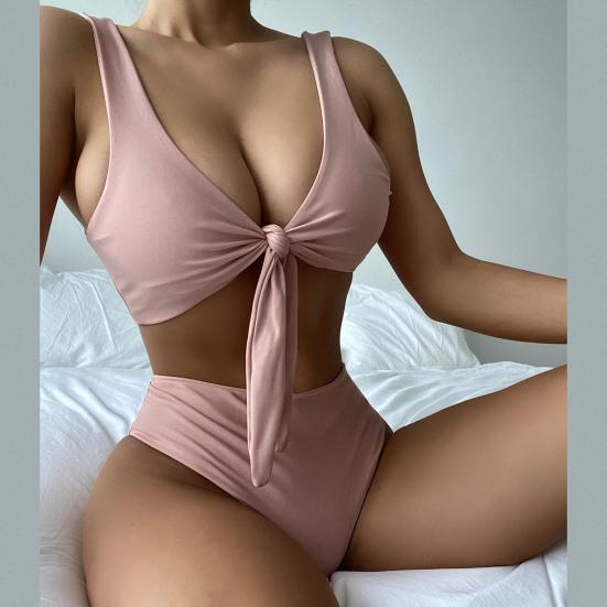 Attractive Swimwear Set Charming Padded Stretchy Push Up Swimwear Set for Water Activity