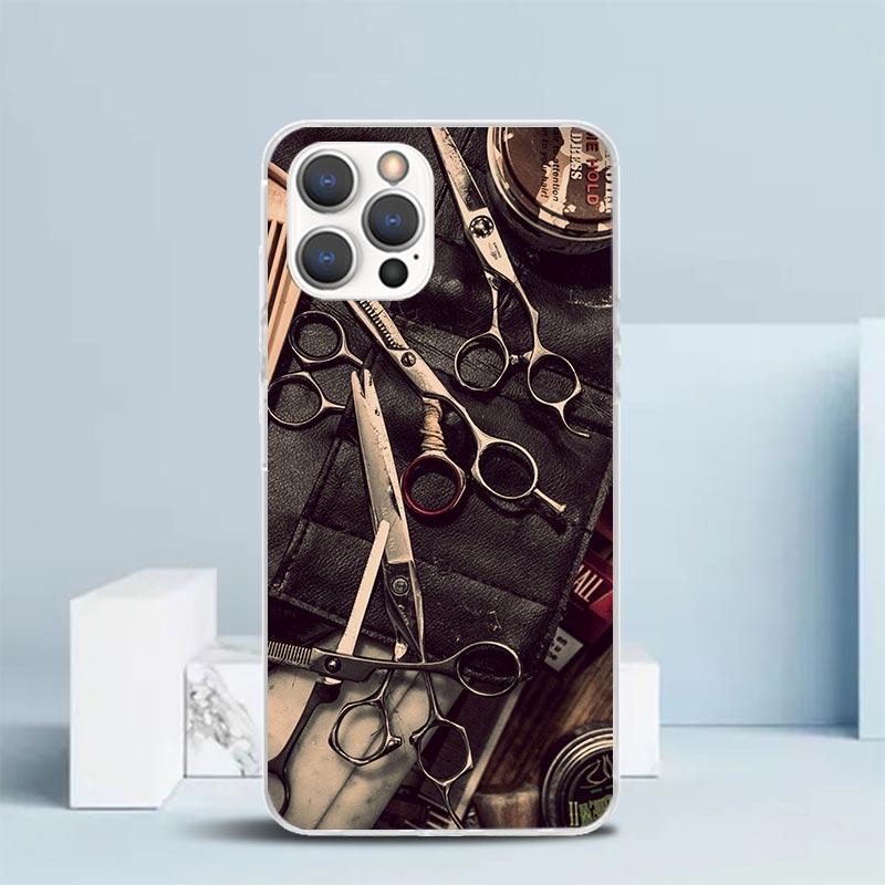Hair Stylist Scissors Brush Phone Case For IPhone 16 17 Air 16E 15 14 Plus 13 Mini 12 11 Pro Max 7 8 + SE 2020 Soft TPU Back Cov