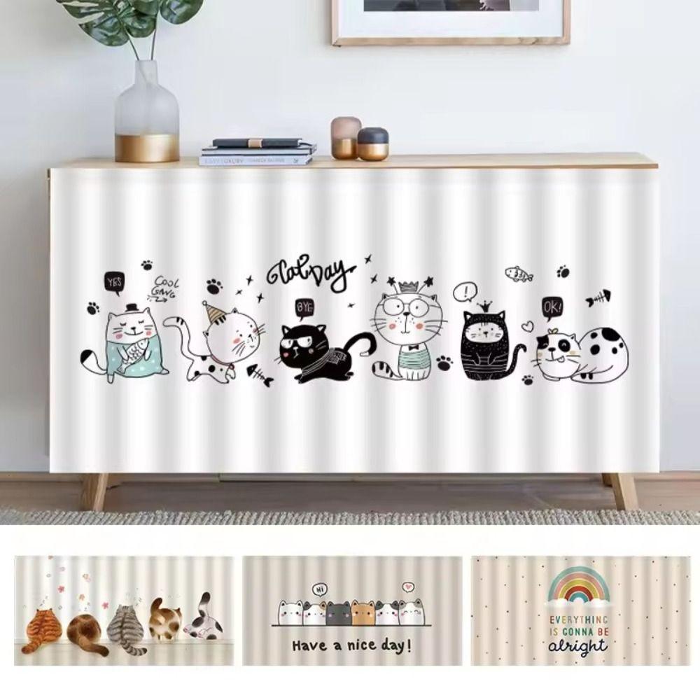 Dustproof Kitchen Curtains Cartoon Wardrobe Home Dust Cover Cabinet Curtain Home Decoration