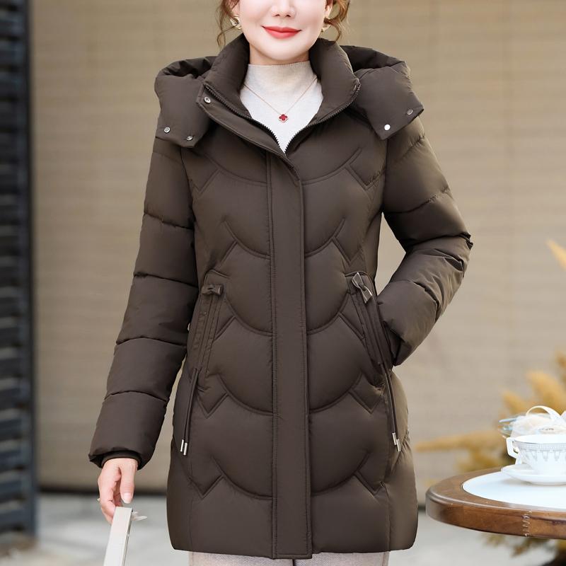 

Женские зимние пальто с капюшоном, повседневные, толстые, теплые, на флисовой подкладке, длинные парки, женские куртки 5XL коричневый