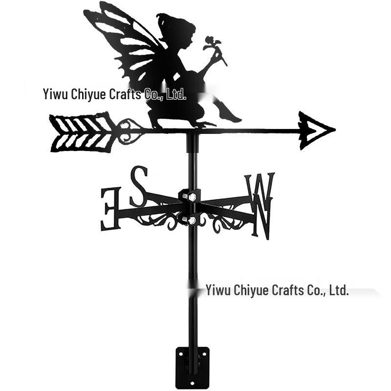 Weather Vane Ornament: Outdoor Wrought Iron Spray-Painted Roof Decoration Metal Craft