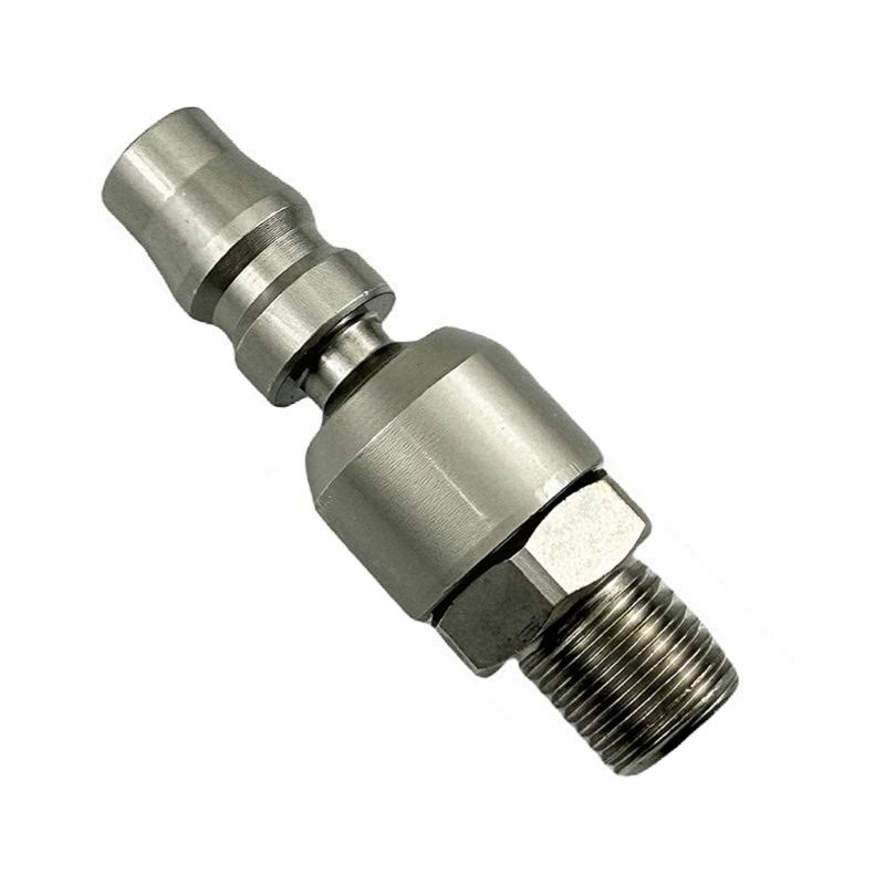 Pneumatic Universal Quick Connector With 360 Degree Rotation For Flexible Air Tool Operation In Confined Areas
