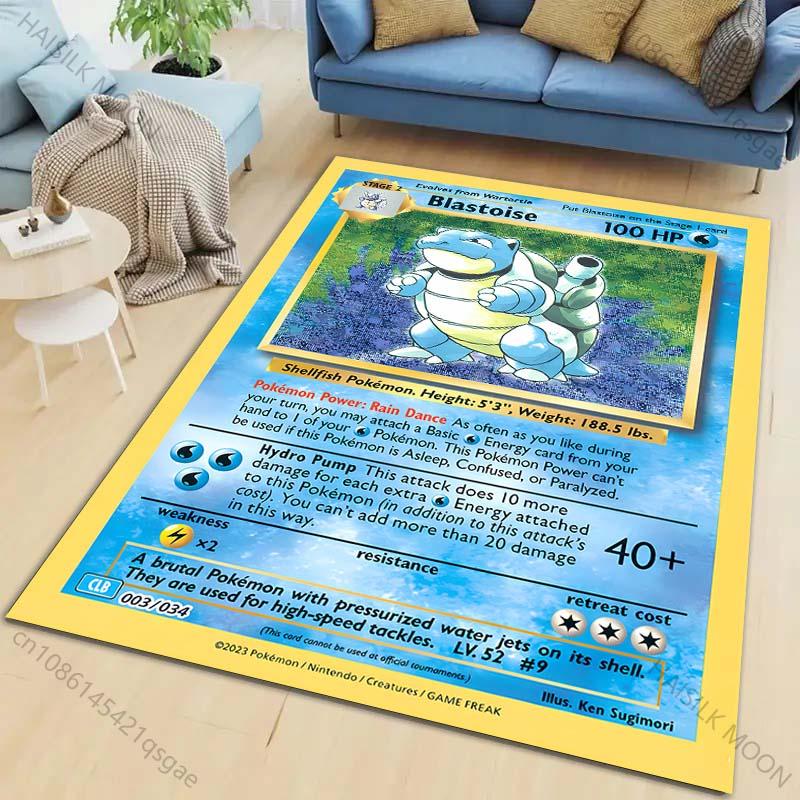 

Pokémon Card Pikachu Charizard Squirtle Print Carpet Rug for Living Room Bedroom Sofa Decor Home Area Rug Non-slip Mat Play Rugs 100x120cm