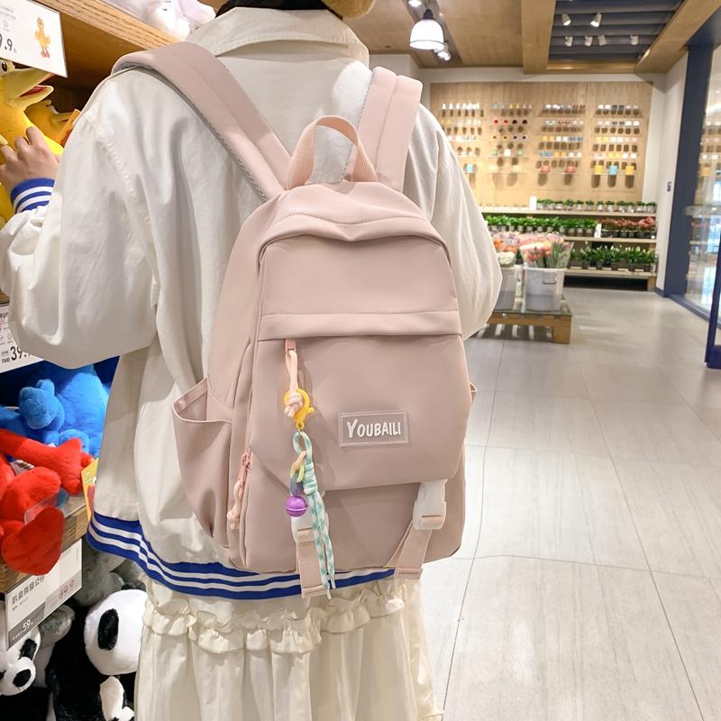 Children's Schoolbag Grade 3-6 Primary School Backpack Solid Color Women's Backpack