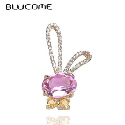 Cartoon Sweet Cute Inlaid Artificial Yellow and White Crystal Big-eared Rabbit Brooch Animal Small Pin