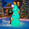 5.91FT Inflatable Toy Christmas Tree Decor Santa Claus Dog Xmas Yard Ornament Supplies With LED Lit Home Decoration Festive Gift