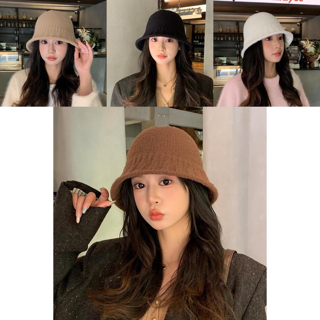 Womens Autumn Winter Knit Fisherman Hat With Sunshade And Small Face Covering