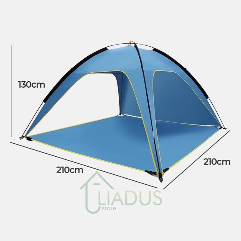 Outdoor Strandgras Camping Polyester Sonnenschutz Wasserdicht Dreiseitige Belüftung Zelt Tragbar Einfach Aufzubauen Campingausrüstung