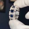 Luxury Shiny Blue Cubic Zironia Rings for Women Creative Fresh Style Finger Accessories Delicate Charms Wedding Jewelry