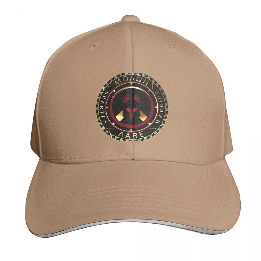 Molon Labe Spartan Helmet Greek Key Black Gold Red Baseball Cap Custom Cap Vintage Streetwear Golf Unisex Womens