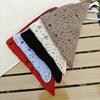 Retro Knitted Triangle Headband Handmade Crochet Hollow Floral Bandana French Sweet Hair Scarf Kerchief Korean Photo Headscarf