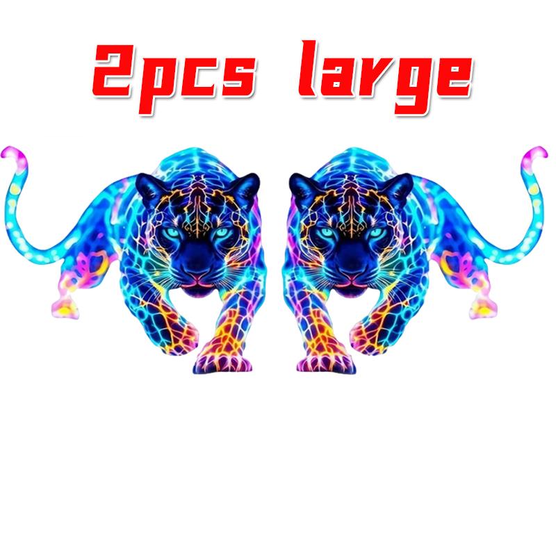 For Scooter Fuel Tank Front Fairing Vinyl Decals Car Window Decoration Colorful Leopard Decorative Sticker Waterproof 2pcs