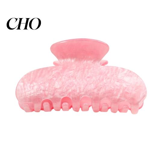 Strong Hold Hair Claw Anti-slip Teeth Leopard Heart Print Clip Pink Series Women Medium Size Back Head Shark Grip Accessory Multiple Colors