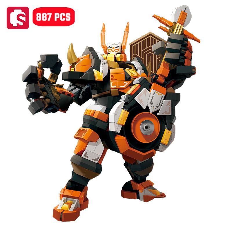 Non-Toxic Sembo Chiese-Style Mecha Assemblage Building Blocks Robot Model Bricks Collectible Ornaments Kids Toys For Children Diy Holiday Gift