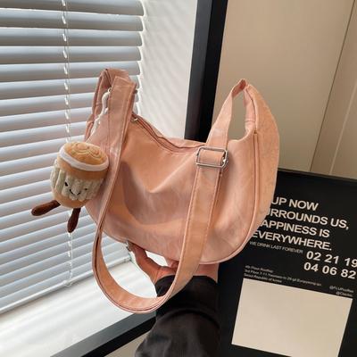 Casual Retro Large Capacity Tote Bag for Summer Student Class Commuting Shoulder Bag Simple Fashion Crossbody Bag